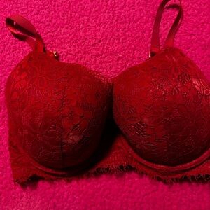 Aerie Lace Push Up Bra - Red - Size 34DDD (34F)